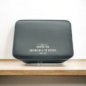 Invicta Gray Double Watch Travel Case 4 Slot Zip Holder Pre-Owned